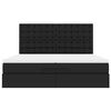 vidaXL Estructura de cama otomana con colchones cuero sintético negro