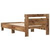 vidaXL Estructura de cama con cabecera Madera vieja 193 x 95 x 88 cm