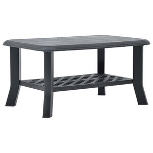 vidaXL Mesa de centro de pl&aacute;stico gris antracita 90x60x46 cm