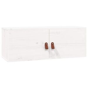 vidaXL Armario de pared de madera maciza de pino blanco 80x30x30 cm