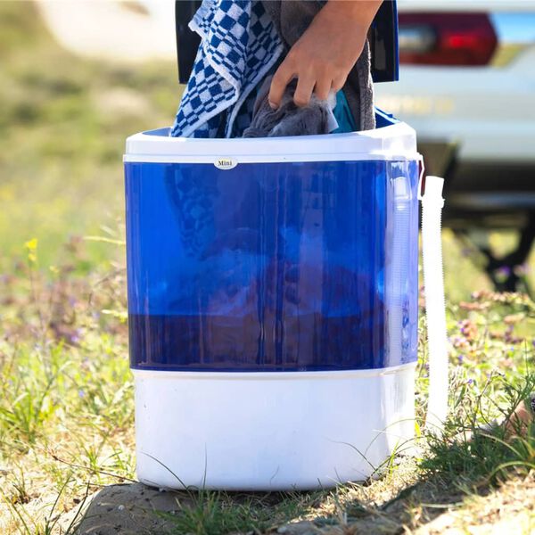 Mestic Lavadora port&aacute;til MW-100 azul y blanco 180 W