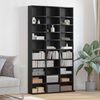 vidaXL Cabinet para CDs con estante Roble Negro 101 x 23 x 177,5 cm
