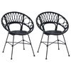 vidaXL Silla de comedor 2 uds. Ratan e Hierro Negro 54 x 65 x 82 cm