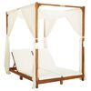 vidaXL Tumbona doble con cortinas y cojines madera maciza de acacia