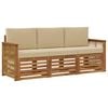 vidaXL Juegos de sof&aacute;s 3 uds. Madera de Acacia S&oacute;lida