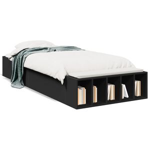 vidaXL Estructura de cama madera de ingenier&iacute;a negra 75x190 cm