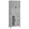 vidaXL Aparador alto madera contrachapada gris hormig&oacute;n 69,5x34x180 cm