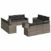 vidaXL Set sof&aacute;s de jard&iacute;n con cojines 13 piezas rat&aacute;n sint&eacute;tico gris