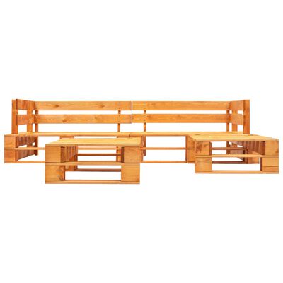 vidaXL Set muebles de palés de jardín 4 pzas madera marrón miel