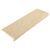 vidaXL Alfombrillas para escaleras 15 unidades 65x21x4 cm Beige claro Borde rectangular