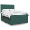 vidaXL Cama box spring con colch&oacute;n terciopelo verde oscuro 160x200 cm