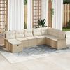 vidaXL Conjunto de sof&aacute; de jard&iacute;n 8 pcs Beige y Crema rat&aacute;n sint&eacute;tico