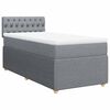vidaXL Cama box spring con colchón tela gris claro 90x200 cm