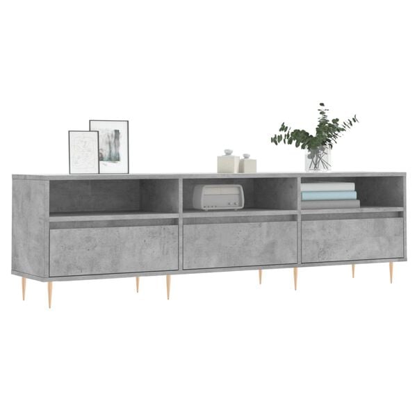 vidaXL Mueble de TV madera contrachapada gris hormig&oacute;n 150x30x44,5 cm