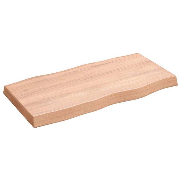 vidaXL Tablero mesa madera tratada borde natural marr&oacute;n 80x40x(2-6) cm