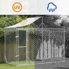 vidaXL Perrera exterior con toldo acero galvanizado plata 3x1,5x2,5 m