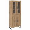 vidaXL Aparador alto 2 pcs Roble artisan 69,5 x 34 x 180 cm