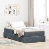 vidaXL Cama con almacenamiento y colch&oacute;n Gris oscuro 90 x 190 cm