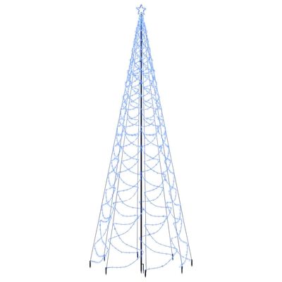 vidaXL Árbol de Navidad con poste de metal 1400 LEDs azul 5 m