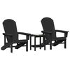 vidaXL Silla de Jard&iacute;n 3 pcs Negro Polietileno