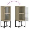 vidaXL Armario auxiliar con puerta de vidrio roble Sonoma 35x37x100 cm