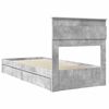 vidaXL Cama con almacenamiento con cabecera Gris Concreto 90 x 200 cm