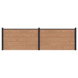 vidaXL Panel de valla 2 pcs WPC y Aluminio Marr&oacute;n