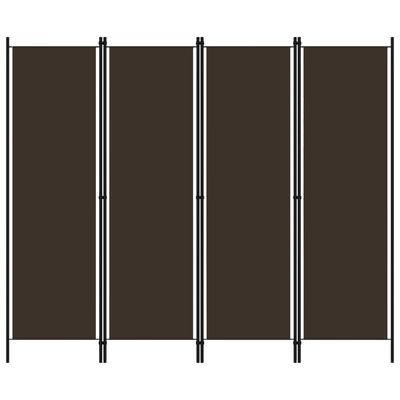 vidaXL Biombo divisor de 4 paneles marrón 200x180 cm