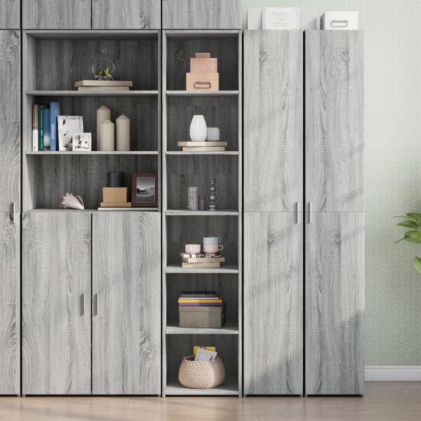 vidaXL Aparador alto madera de ingenier&iacute;a gris Sonoma 40x41x185 cm