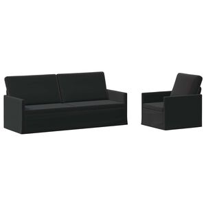 vidaXL Juego de Sof&aacute; 2 pcs Negro PWNED_BY_LORD666_YWH