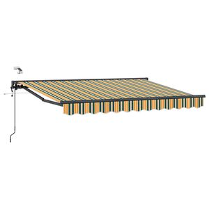 vidaXL Toldo Retr&aacute;ctil El&eacute;ctrico Verde, Amarillo, Antracita 3 x 2,5 m