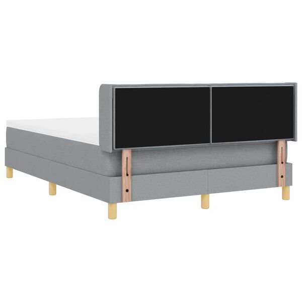 vidaXL Cama tipo Box Spring Gris Claro 200 x 160 cm Poli&eacute;ster