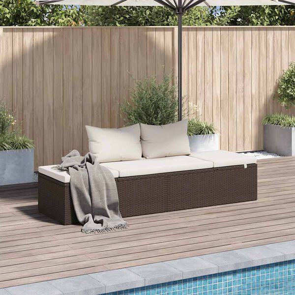 vidaXL Cama de jardín 195x60 cm ratán sintético marrón