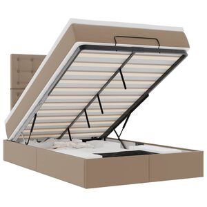 vidaXL Estructura cama otomana colch&oacute;n cappucino cuero sint&eacute;tico