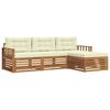 vidaXL Conjunto de sof&aacute;s de exterior 4 uds. Natural y Crema