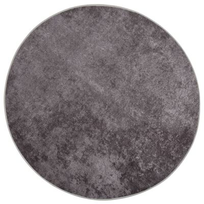 vidaXL Alfombra lavable antideslizante gris φ120 cm