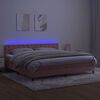 vidaXL Cama box spring colch&oacute;n y LED terciopelo rosa 200x200 cm