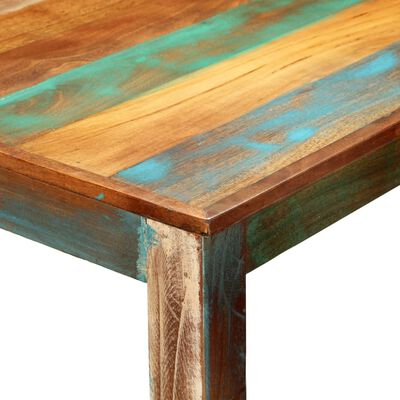 vidaXL Muebles de bar 5 piezas madera maciza reciclada cuero auténtico