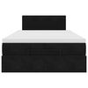 vidaXL Cama otomana con colch&oacute;n y LED terciopelo negro 120x190cm