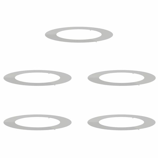 vidaXL adecuado para Anillos de Árbol Plano 5 pcs Plateado Ø60 / 90 cm