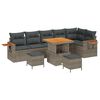 vidaXL Conjunto de sof&aacute;s de jard&iacute;n 9 pcs Gris rat&aacute;n sint&eacute;tico