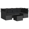 vidaXL Set de comedor de jard&iacute;n 7 pzas y cojines rat&aacute;n sint&eacute;tico negro