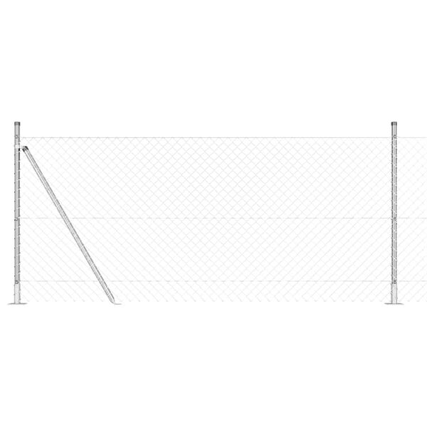 vidaXL Poste de Valla Plateado 10 x 1 m (malla de 40 x 40 mm) Acero
