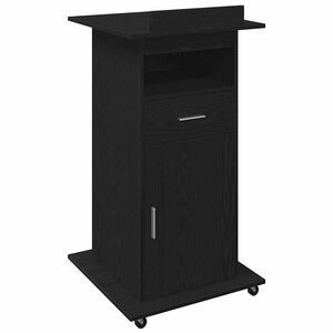 vidaXL Podio Roble Negro Madera de ingenier&iacute;a 55 x 55 x 107 cm