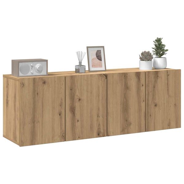 vidaXL Muebles para TV de pared 2 unidades roble artesanal 60x30x41 cm