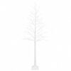 vidaXL &Aacute;rbol de Navidad de abedul Blanco 25 x 25 x 240 cm Pl&aacute;stico