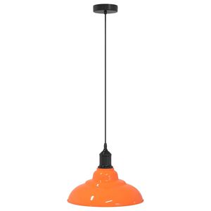 vidaXL L&aacute;mpara colgante regulable altura E27 naranja brillante &Oslash; 31cm
