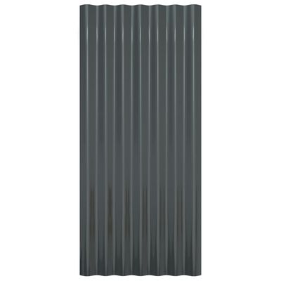 vidaXL Paneles tejado 36 uds acero recubierto gris antracita 80x36 cm