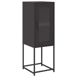 vidaXL Aparador de acero laminado en fr&iacute;o negro 36x39x107 cm