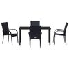vidaXL Conjunto de Comedor de Jard&iacute;n 5 pcs Negro
